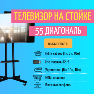 Горизонтальный телевизор 55 на стойке