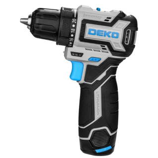 Дрель-шуруповерт аккумуляторная бесщеточная Deko SHARKER12VPRO, 12 В Li-ion 2x2 Ач