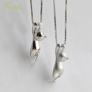 Кулон кошка серебряный золотой