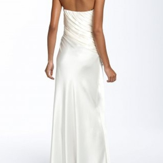 Платье ABS by Allen Schwartz Ivory Ruched Side Gown